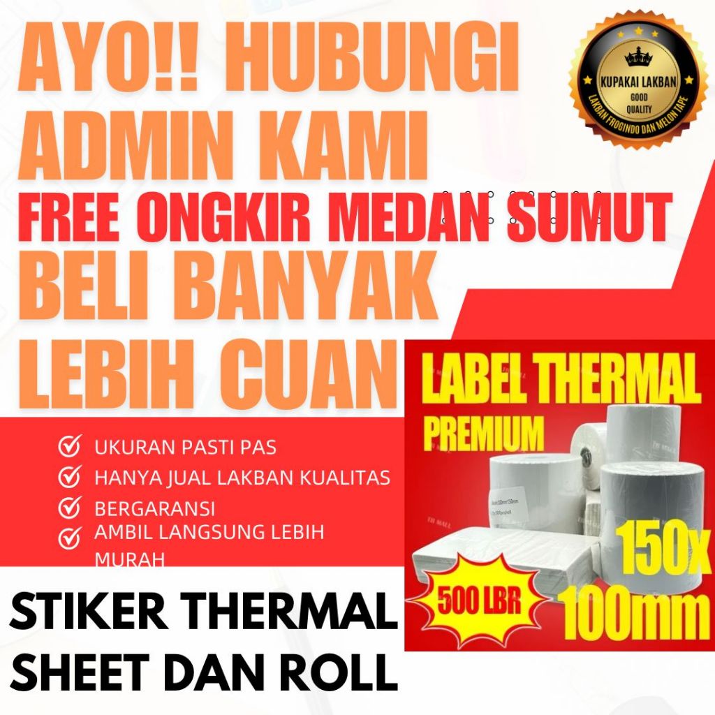 

LABEL THERMAL DASAR KERTAS SHEET / ROLL 100x150 500pcs