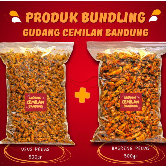 

BUNDLING HEMAT BASRENG PEDAS 500GR + USUS PEDAS 500GR CEMILAN BANDUNG