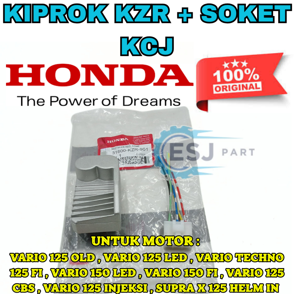 KIPROK KZR + SOKET KCJ HONDA VARIO 125/150 OLD TECHNO 125 FI VARIO 125 INEKSI KUALITAS ASLI 100% ORI