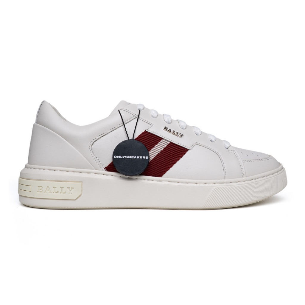 BALLY MOONY SNEAKERS CALFSKIN LEATHER PLAIN WHITE
