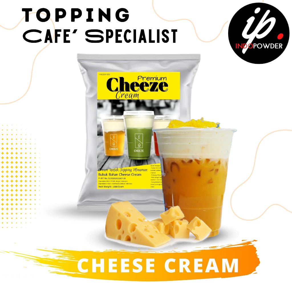 

PREMIUM Topping CHEESE TEA CREAM / FOAM Bubuk 1Kg Untuk Tambahan Minuman dan Makanan