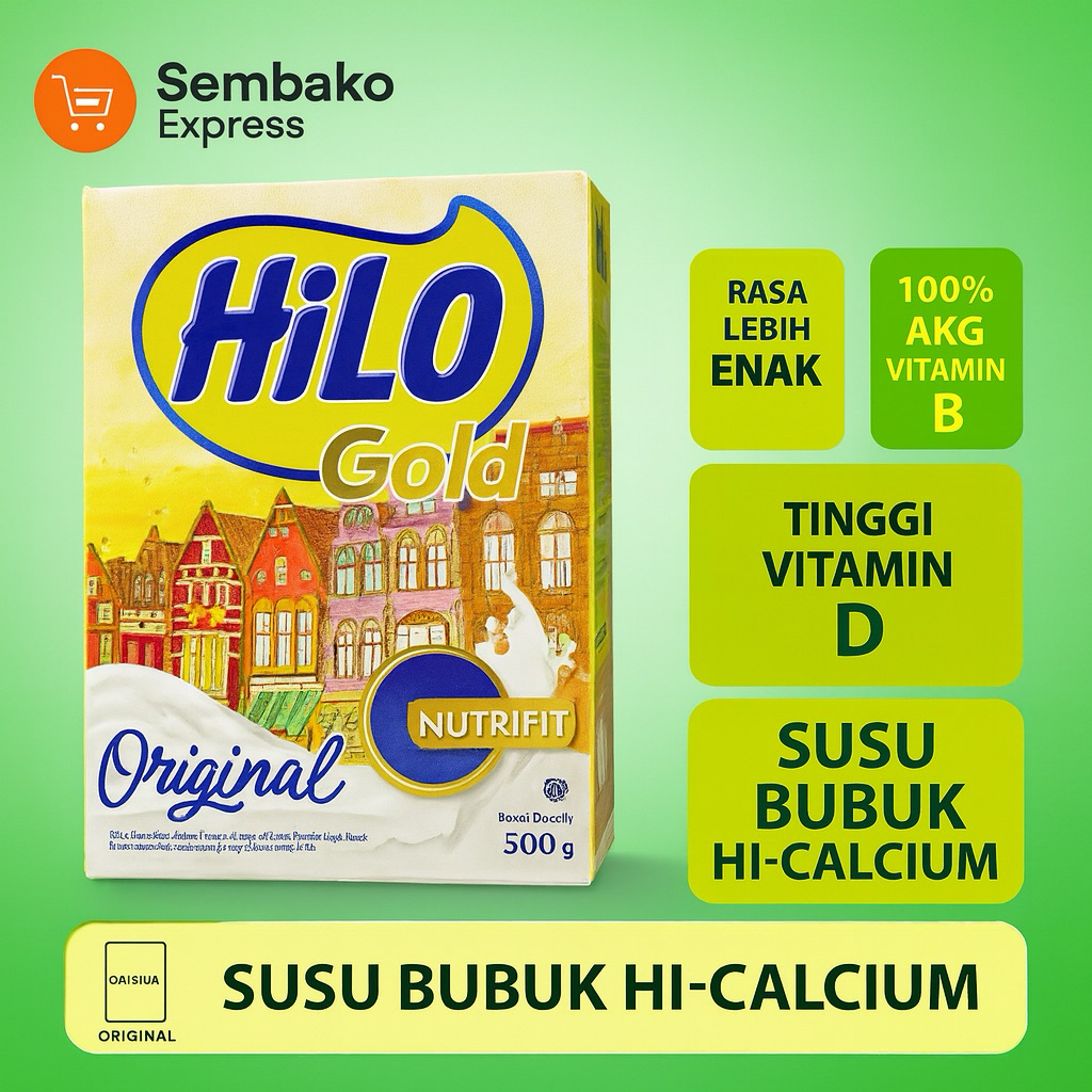 

HiLo Gold Susu Bubuk Hi-Calcium Original Box 500g – Nutrisi Lengkap untuk Dewasa dan Lansia