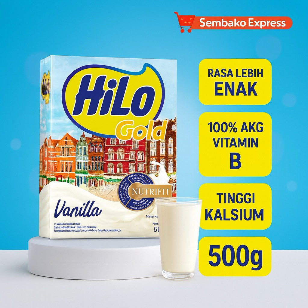 

HiLo Gold Susu Bubuk Vanilla Tinggi Kalsium 500g