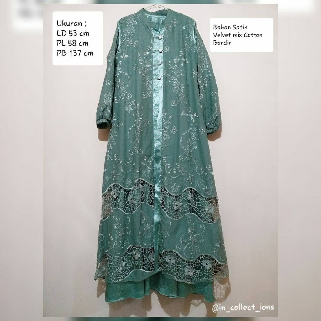 In Fashion Wanita/Gamis/Abaya/Dress/Pakaian Muslim Warna Sage by LaReeya