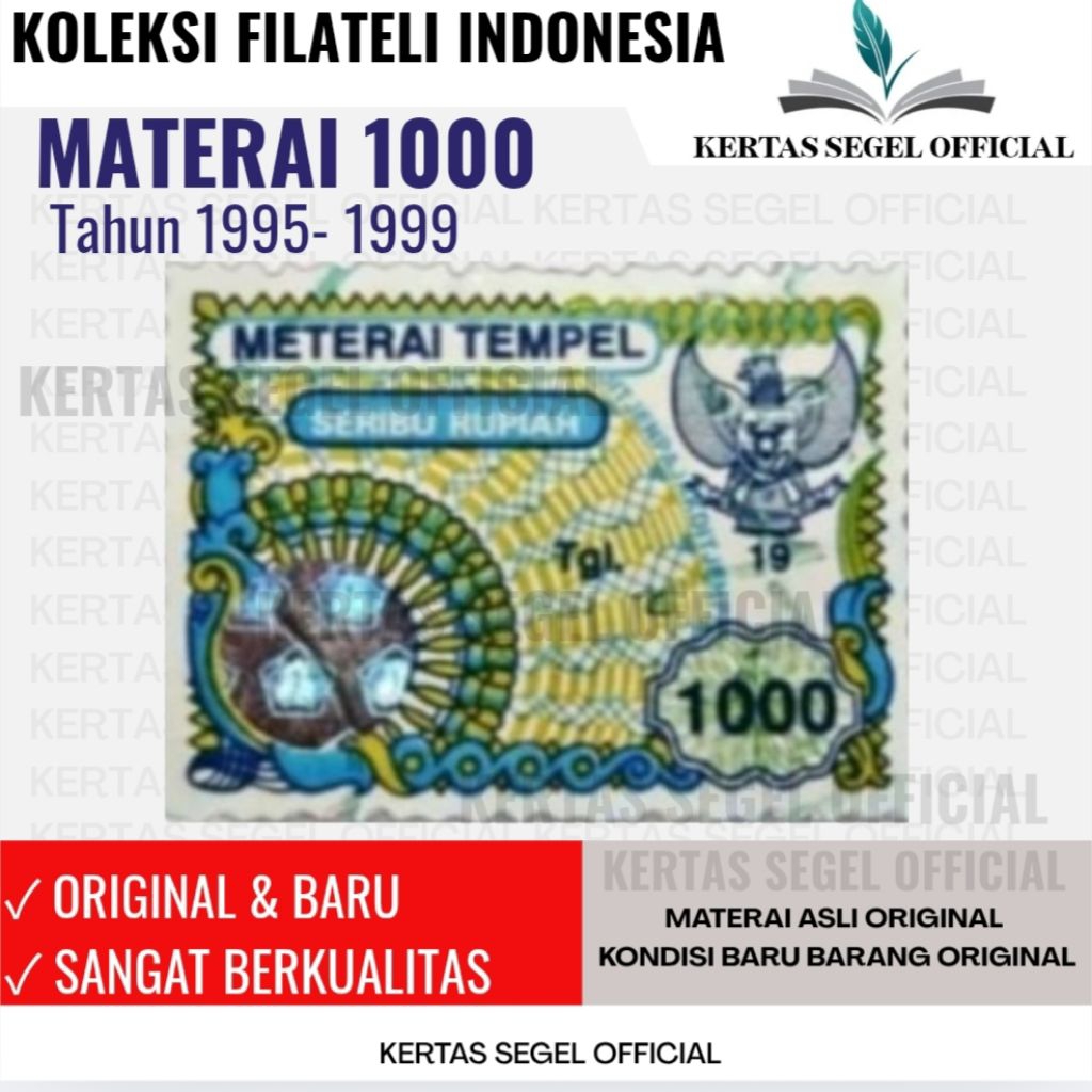 MATERAI 1000 RUPIAH TAHUN 1995 1996 1997 1998 1999 ORIGINAL