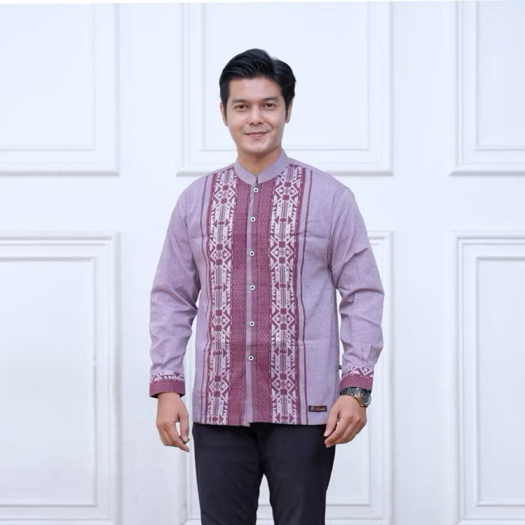 NEW koko sultan ekslusif motif songket lengan panjang - koko pria dewasa bahan katun premium motif s