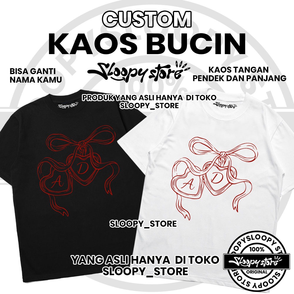 Sloopy store  Custom Kaos Bucin INISIAL bisa ganti nama /Kaos Bucin/Kaos Pasangan/Kaos couple