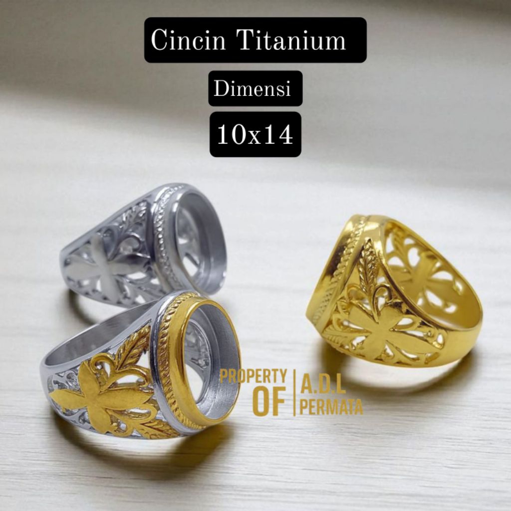 CINCIN RING EMBAN TITANIUM DIM 10X14