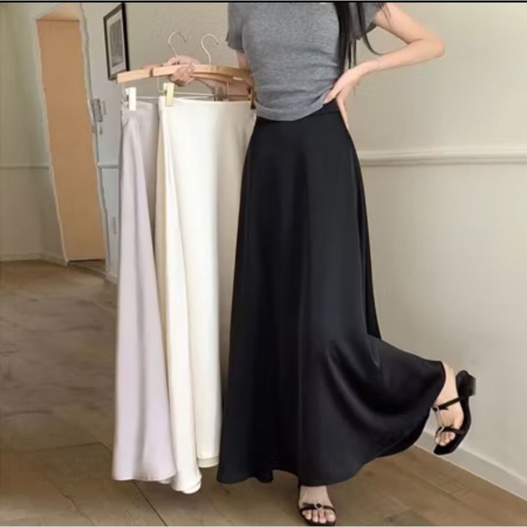 ROK SATIN SILK A LINE  | SKIRT A LINE | ROK SATIN SILK |