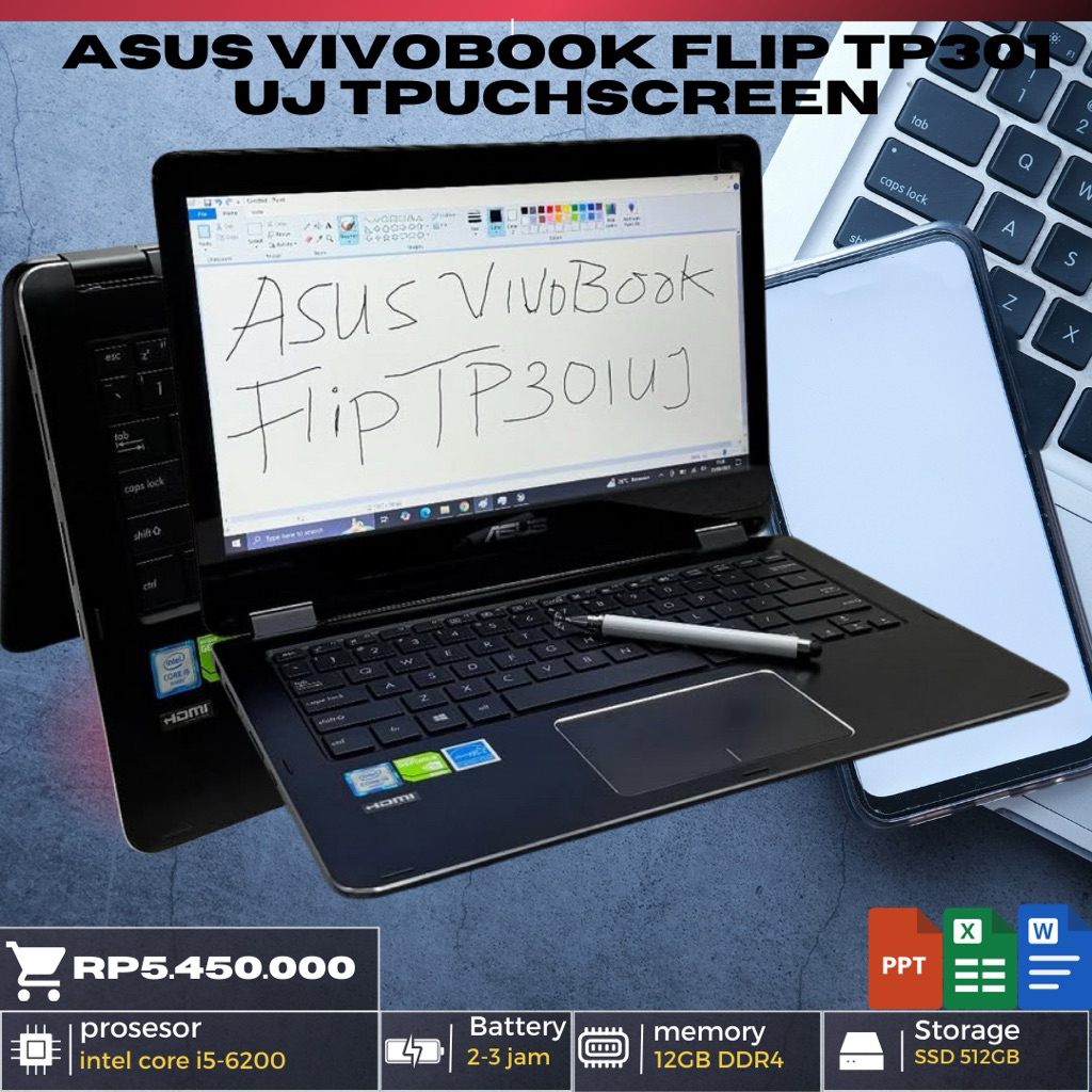 LAPTOP ASUS VIVOBOOK FLIP TP301UJ TOUCHSCREEN