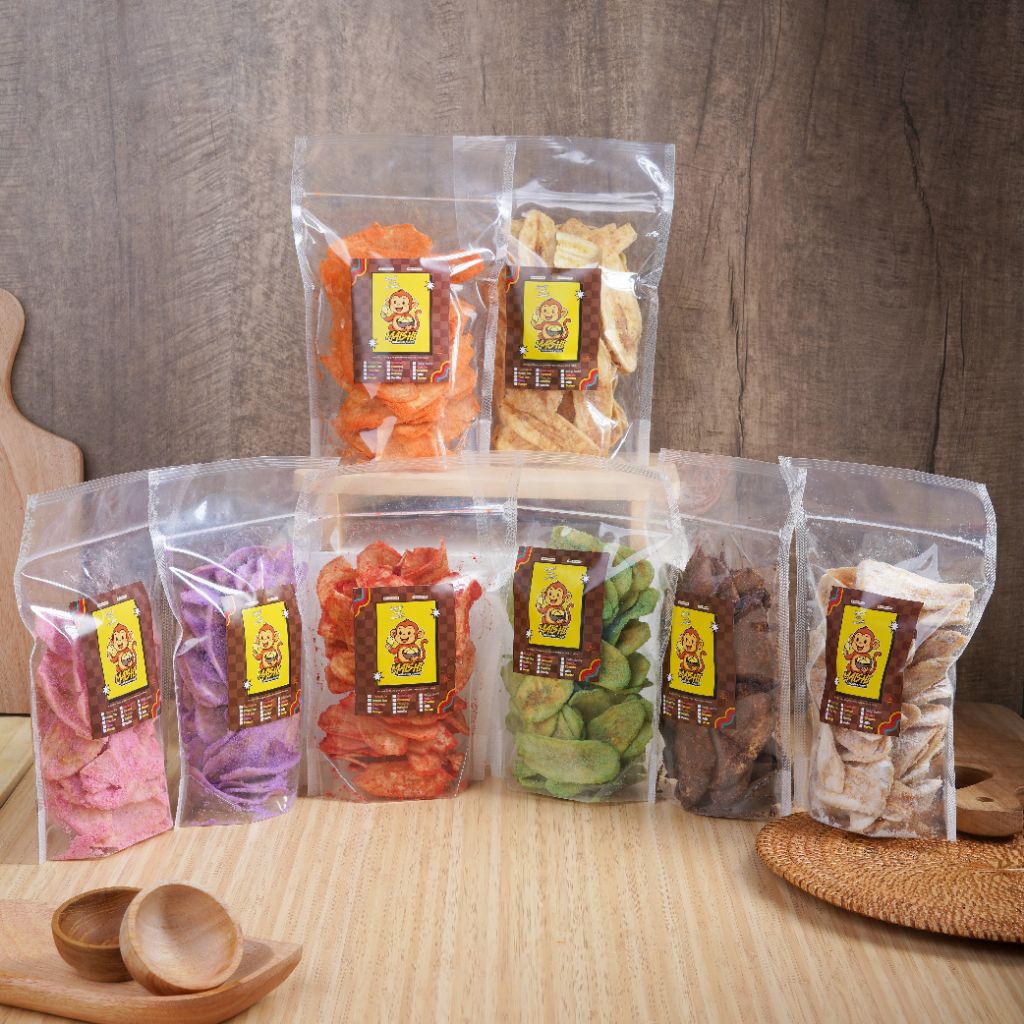 

Keripik Pisang Aneka Rasa kemasan 150gram standing pouch/ keripik pisang cokelat / bananachips