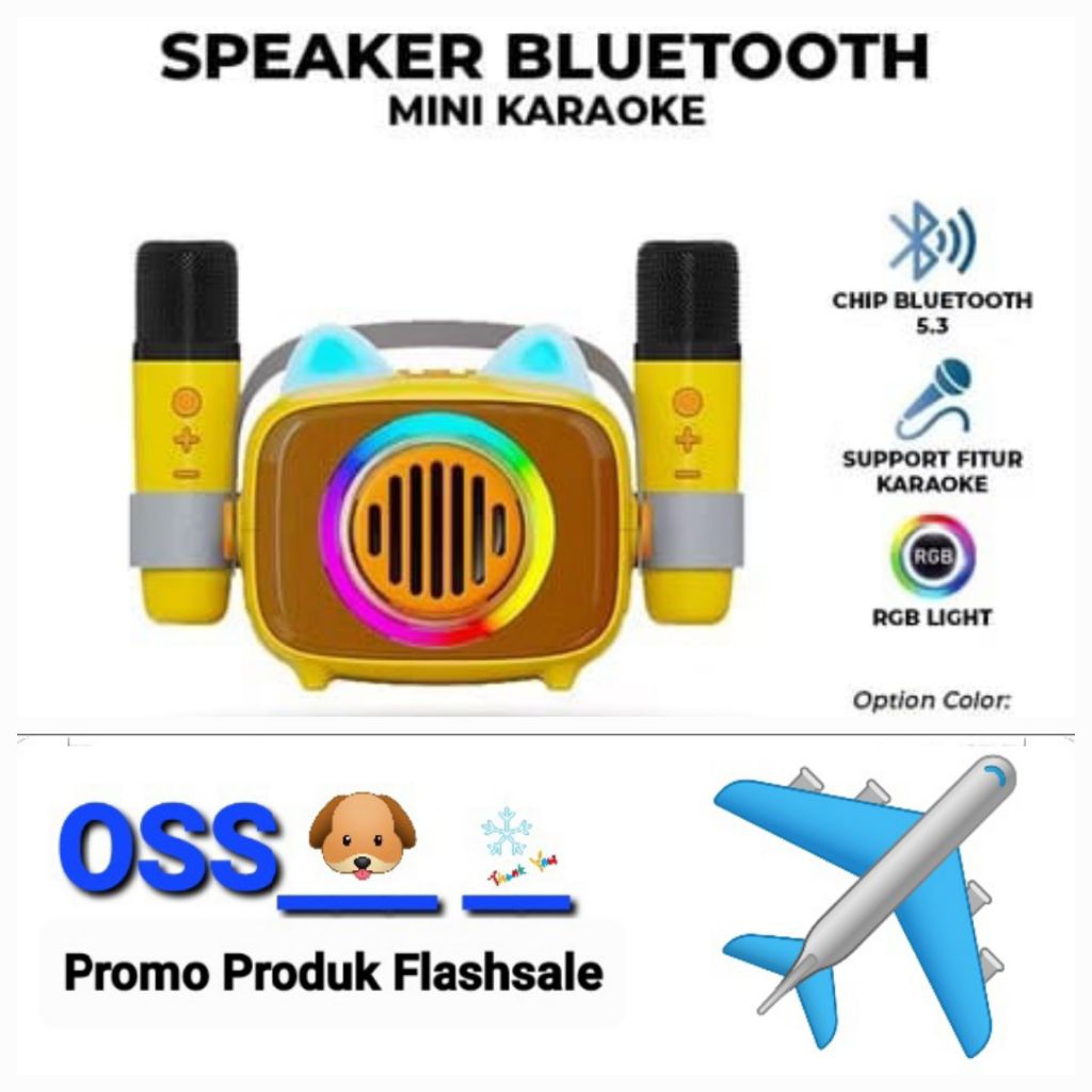 OSS___ [ ACOME A18 ] Speaker Karaoke Bluetooth 5.3 Dual Microphone / Speaker Wireless Mini RGB 10 Wa