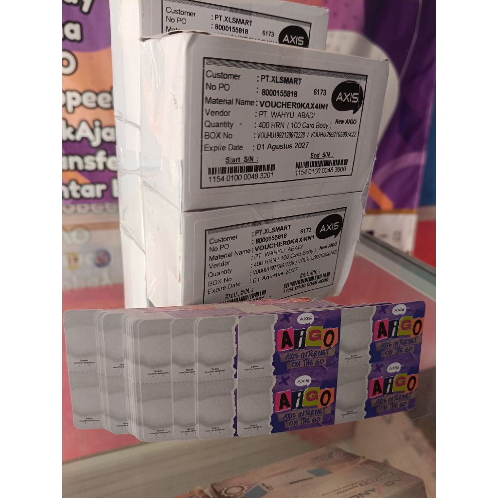Voucher Axis kosong 200sn 50lembar
