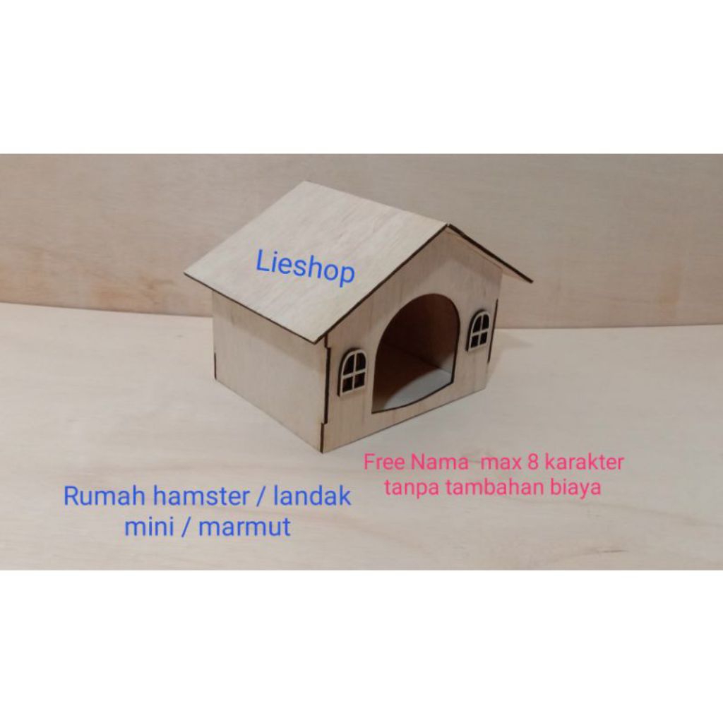 Rumah landak mini rumah hewan mainan hewan kayu