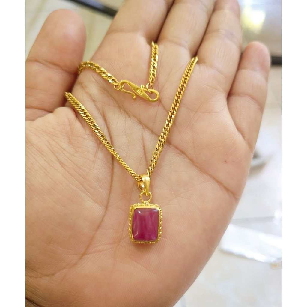 kalung titanium+ liontin Kuningan