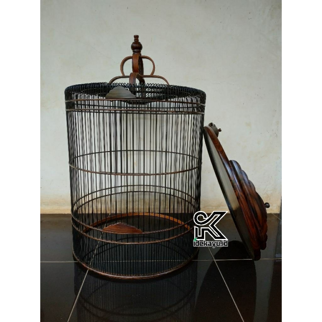 Sangkar Murai Sonokeling Tebok Ceper Model Kipas atau Batman |Sangkar Murai Jari jari Kerap No.2