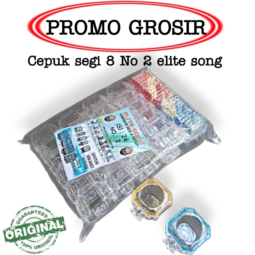 Grosir cepuk wadah pakan burung cepuk elite song segi 8 No 2 isi (24) pcs
