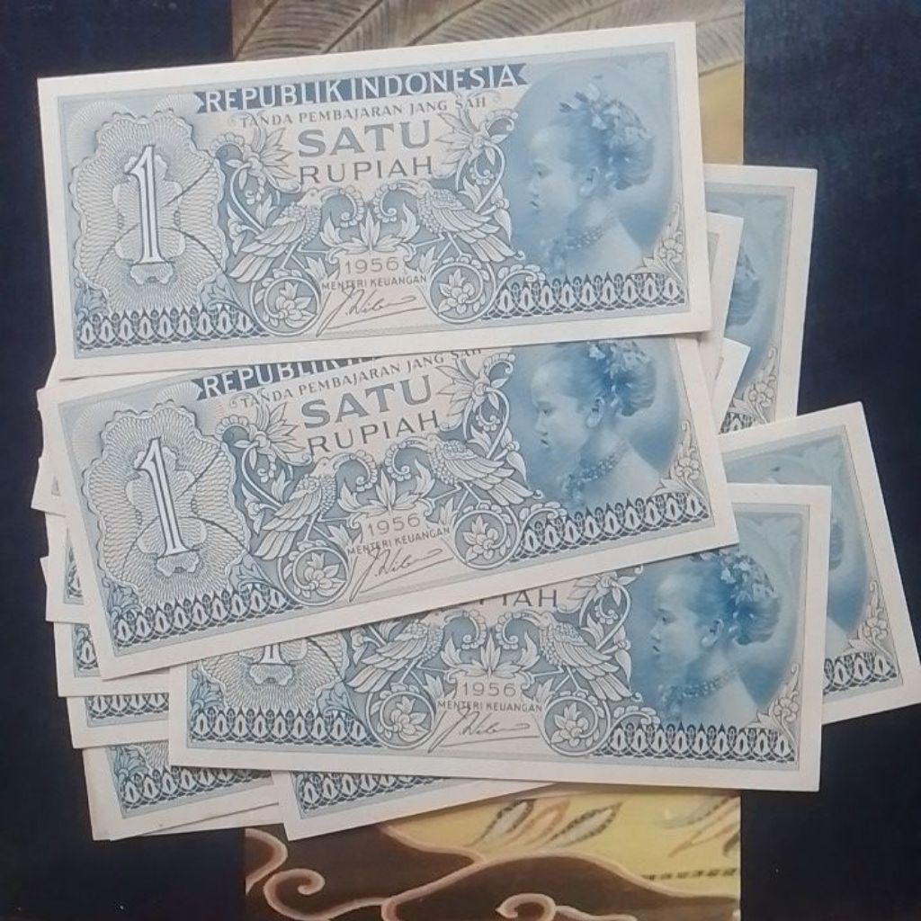 BAHAN MAHAR UANG KUNO SATU RUPIAH TAHUN 1956