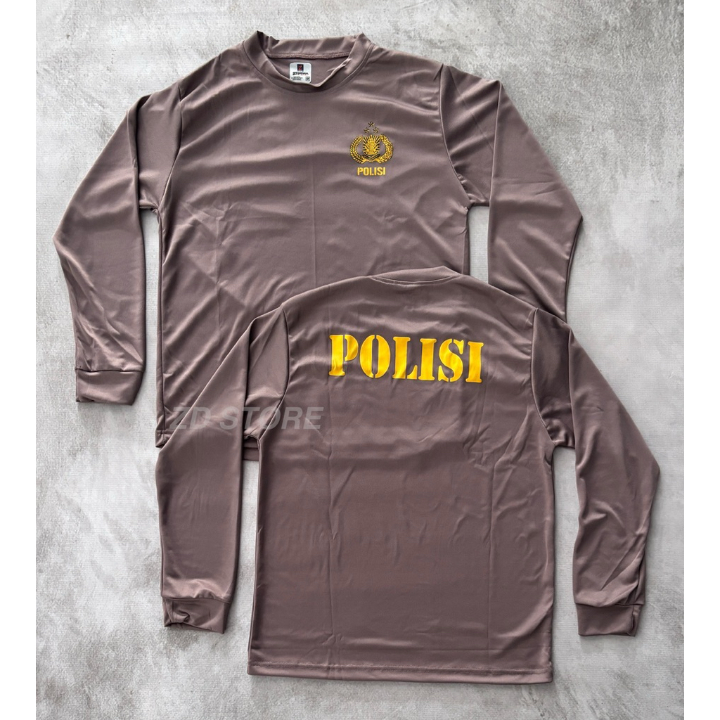 Kaos JESRESY PANJANG COKLAT POLISI/Kaos JERSEY PANJANG POLRI