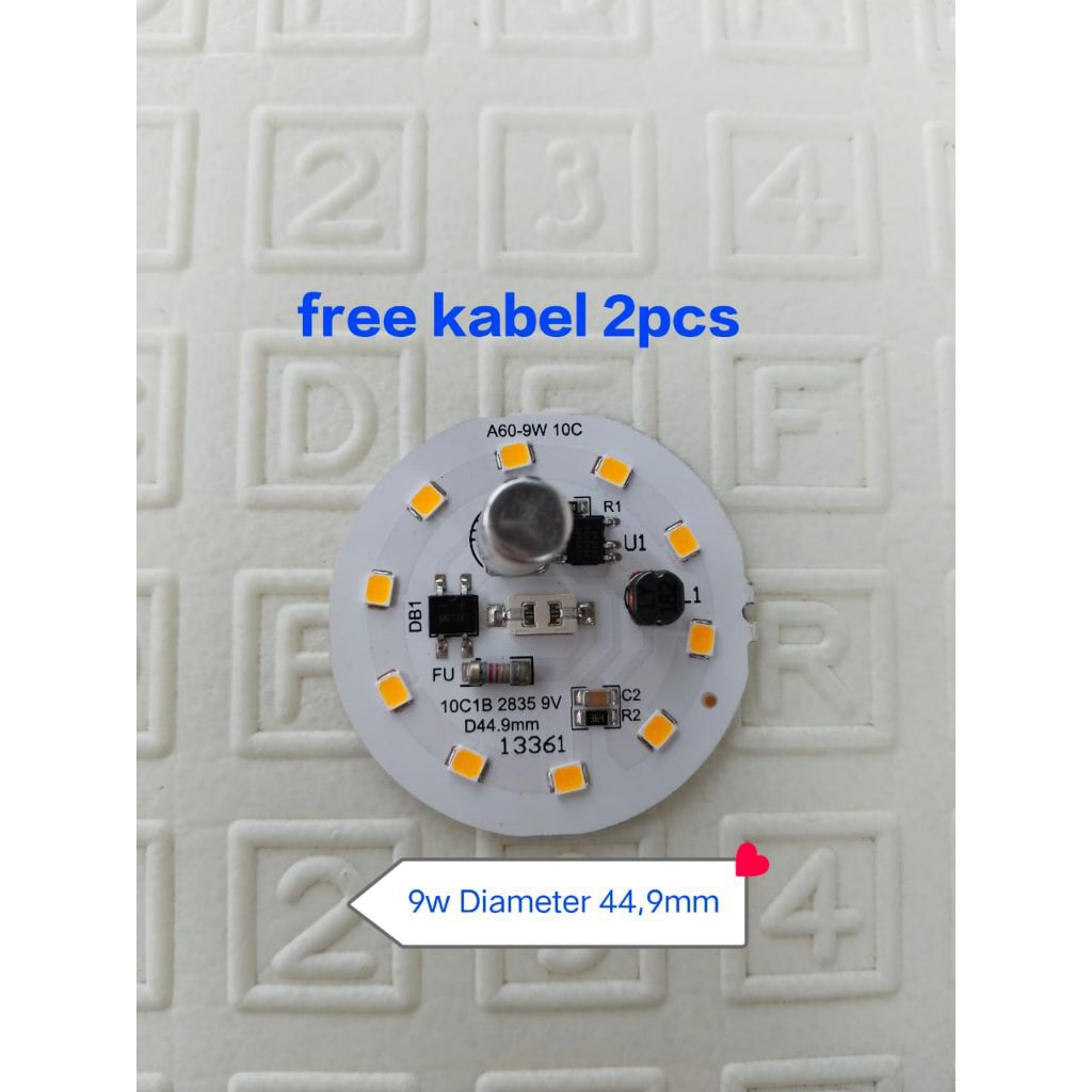 Pcb lampu led kuning 9w diameter 44,9mm