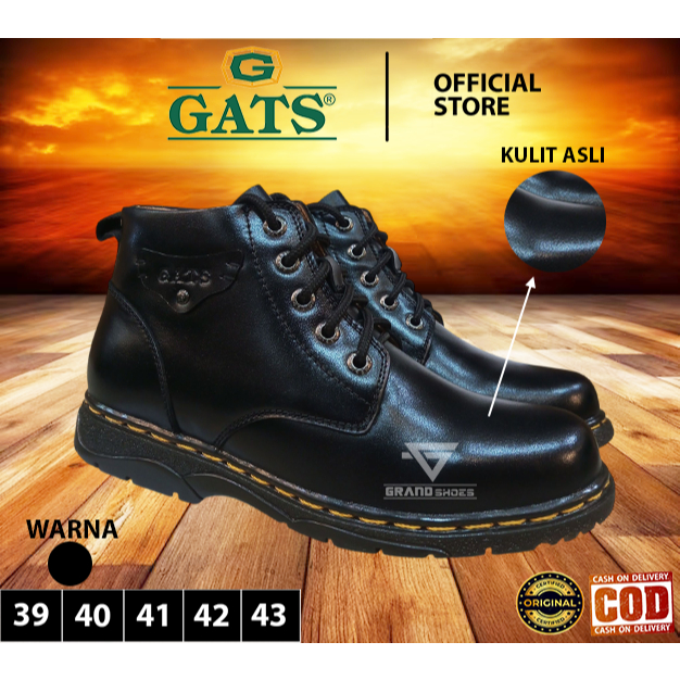 GATS Sepatu boot boots fashion stylish kulit asli formal formil casual kasual cowok pria original