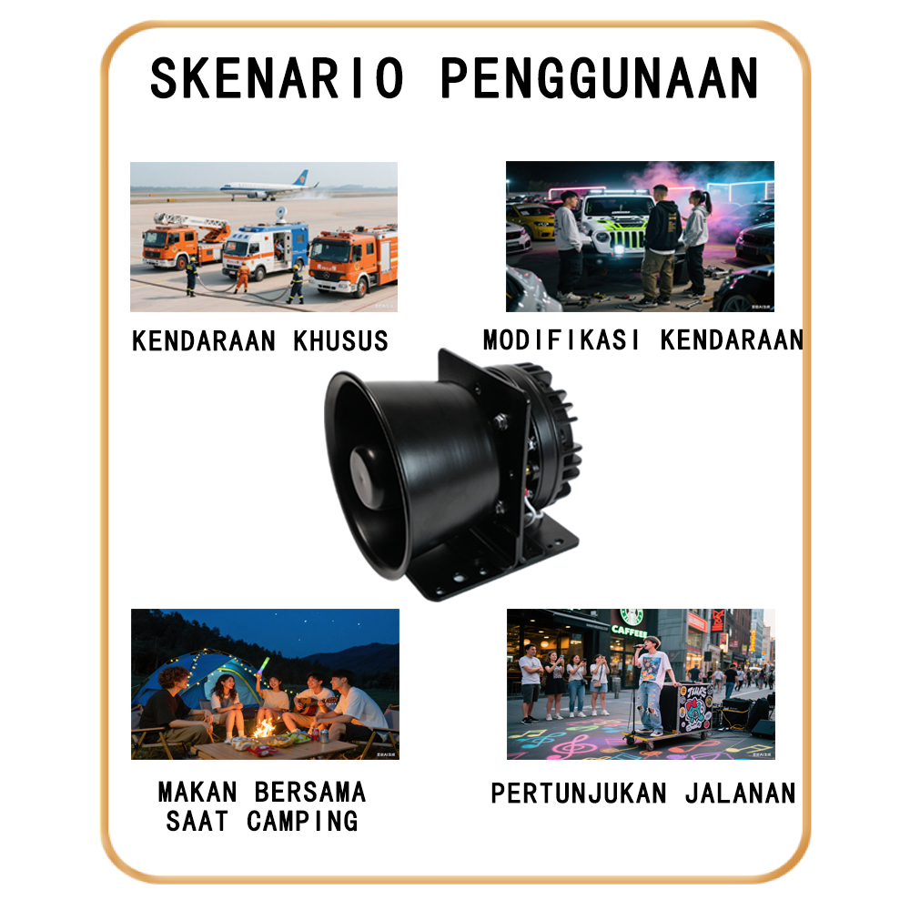 Klakson listrik 2 arah daya tinggi Speaker keras logam untuk mobil setebal 8 OhmsTOA HORN WHELEN WEL