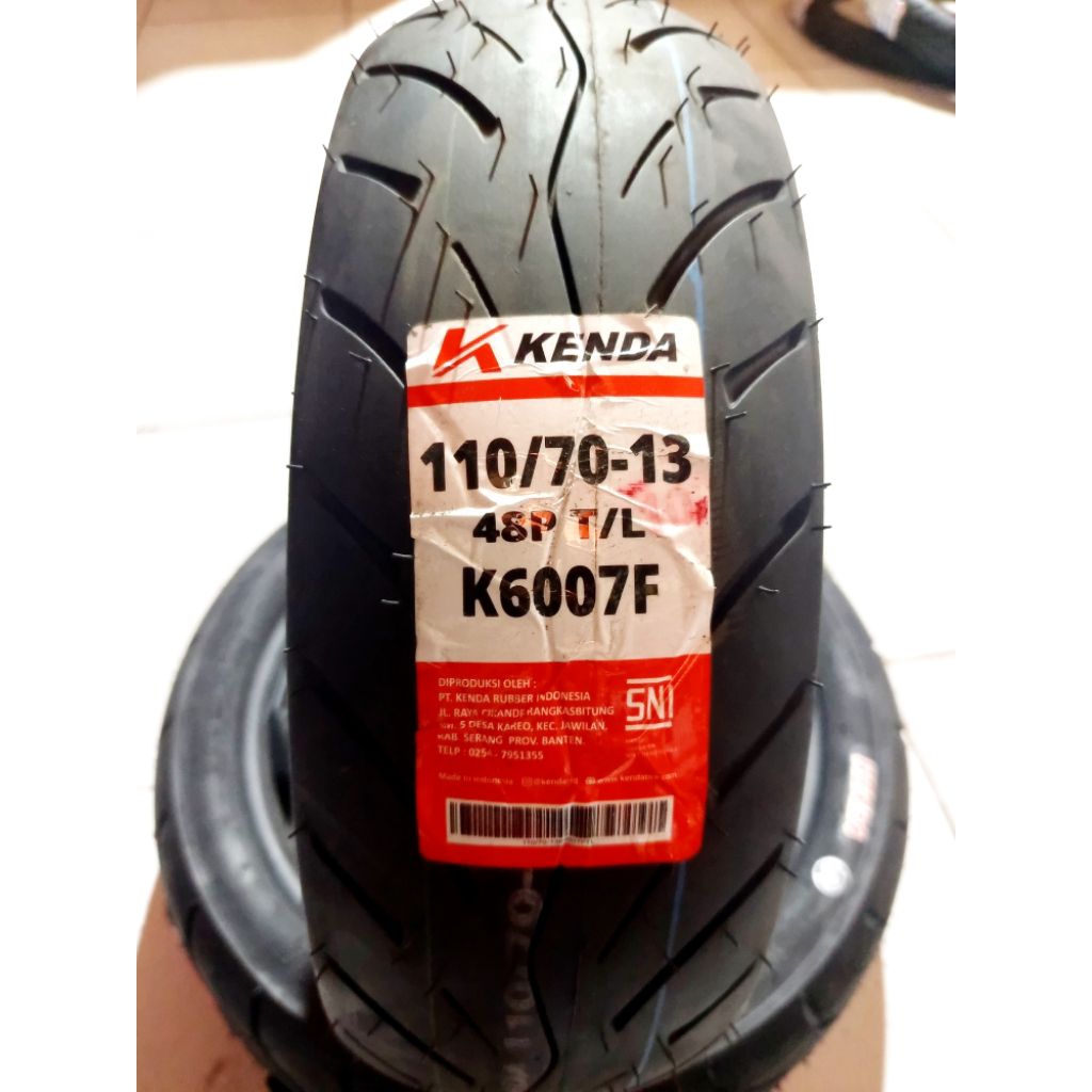 Ban Luar Kenda K6007 TL Ukuran 110/70-13, 130/70-13