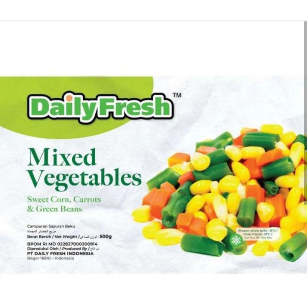 

daily fresh frozen mixed vegetable 500gr
