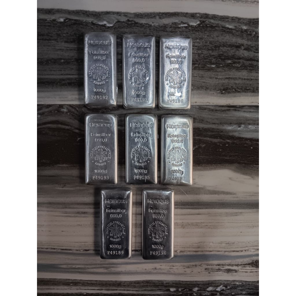 silver perak logam mulia 999,9 heraeus 1000g