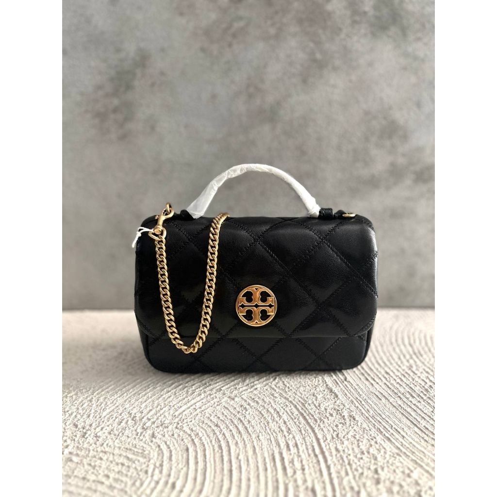 Tas Tb willa mini top handle crossbody black ghw