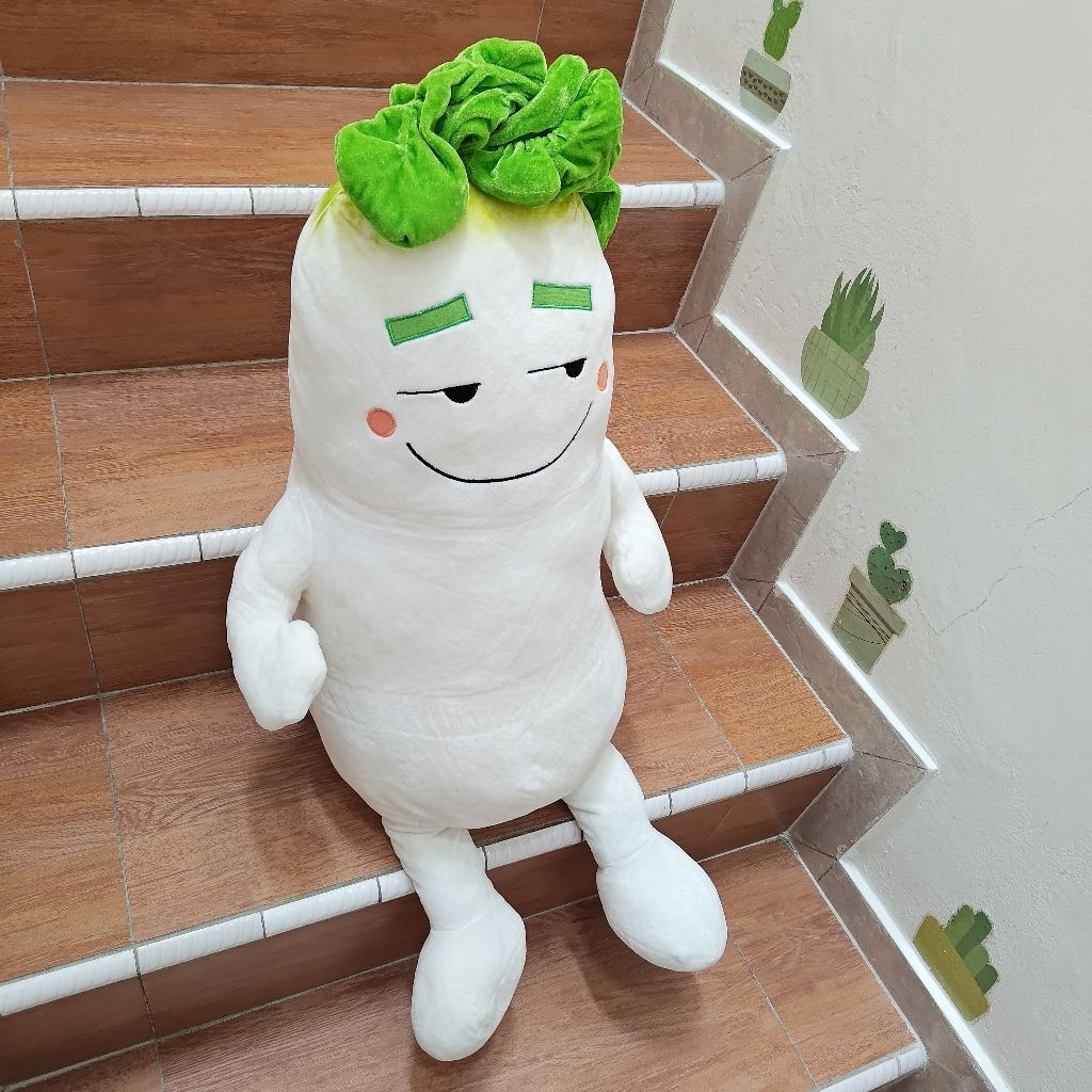 Boneka Lobak Putih Besar Radish Doll Merek Carino by Young Korea