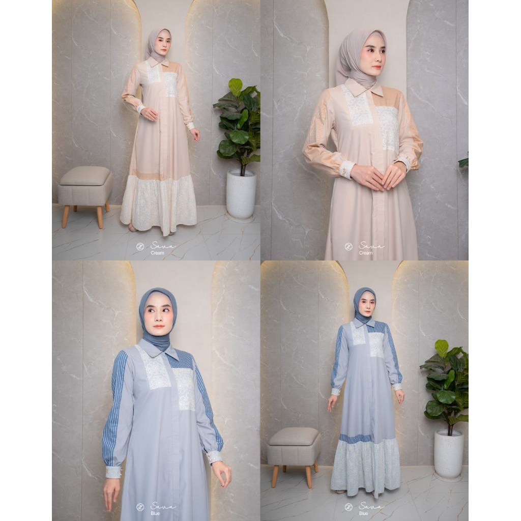 Sava dress by zalifa,gamis cantik, gamis zalifa terbaru