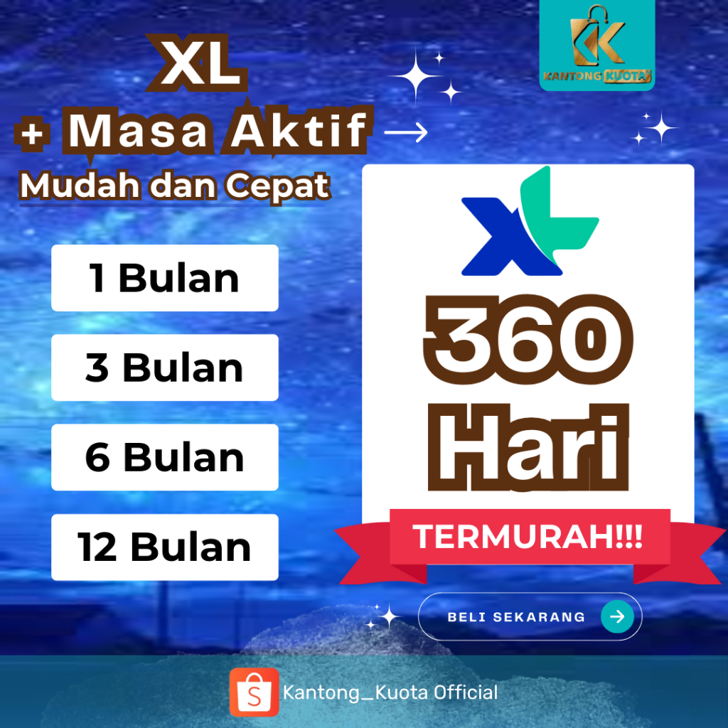PROMO Tambah Masa Aktif XL 1 BULAN | 3 BULAN | 6 BULAN | 12 BULAN | MASA TENGGANG