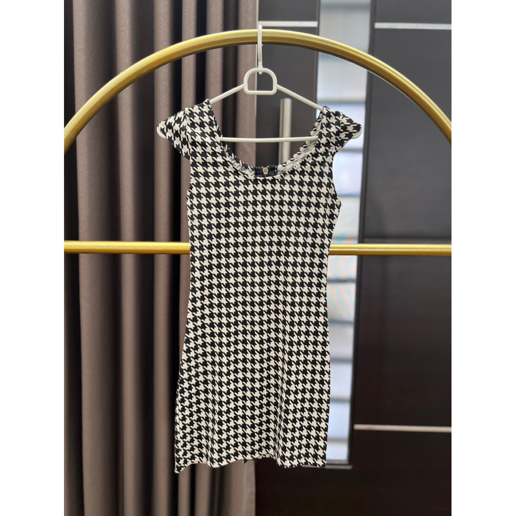 PRELOVED - Bodycon Dress Houndstooth