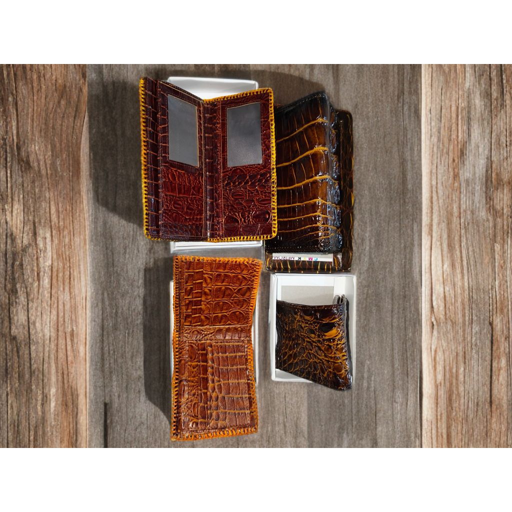 Dompet kulit buaya asli/panjang/ jahit mesin/Oleh2 khas papua