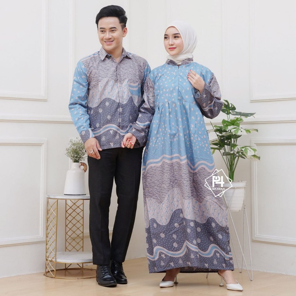 Risqhi Collection Sarimbit Gamis Batik Nadhira Polimikro