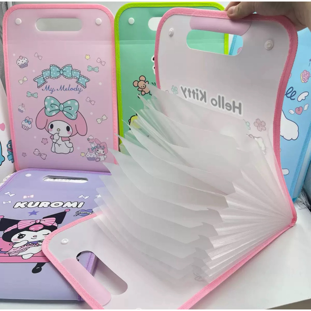 TAS FILE FOLDER ORGANIZER KERTAS / MAP KERTAS LKS SEKOLAH ANAK 13 SLOT KARAKTER KARTUN LUCU KUROMO M