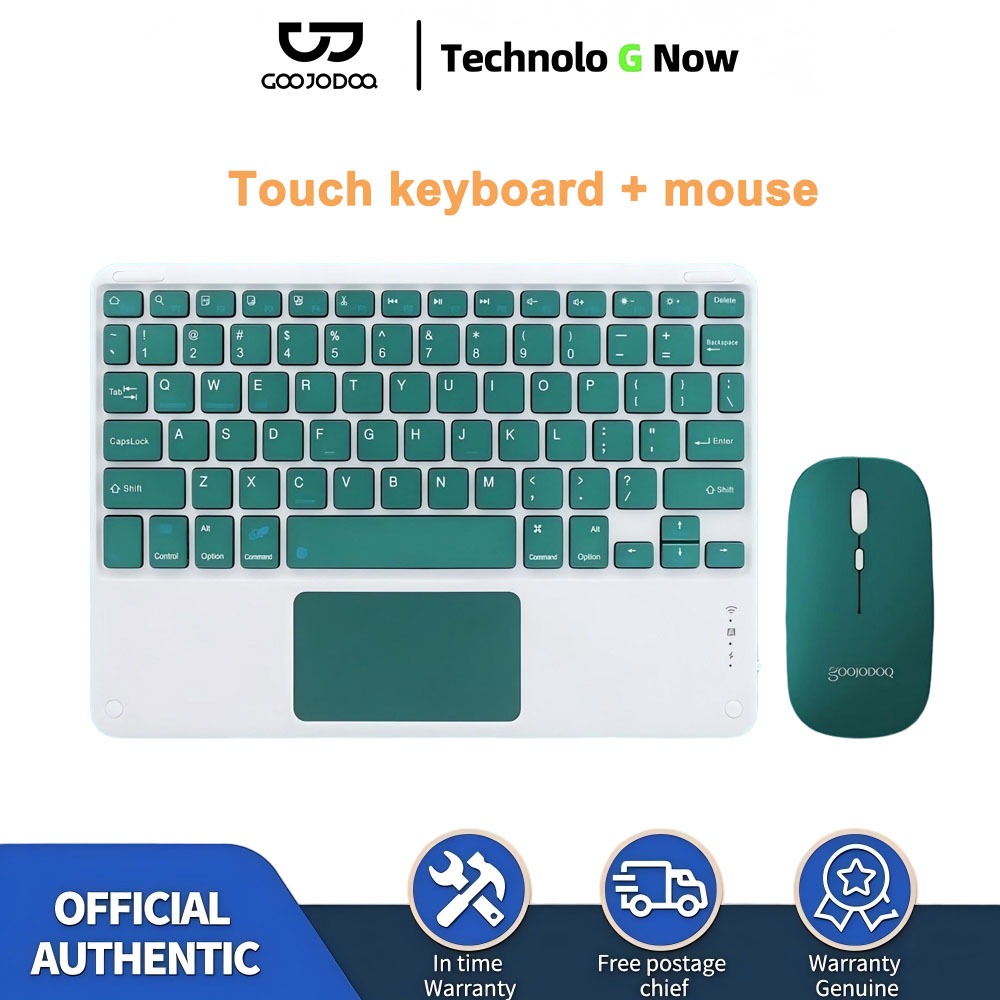 Goojodoq Keyboard Mouse Set Wireless Bluetooth Touchpad Untuk Tablet Android / Ipad / Pc / Samsung T