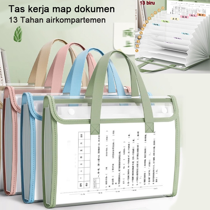 

A4 Transparan File Folder Document Bag Tas Dokumen File A4 Ukuran Folio Tas Berkas Dokumen Map Folder Bag 13 Sekat Tahan Air