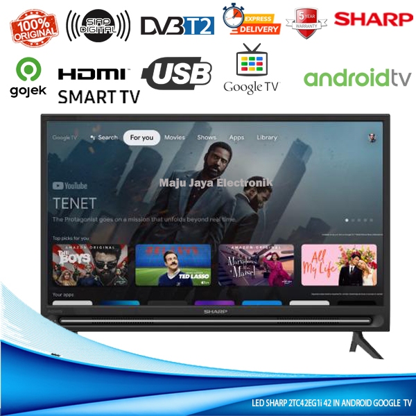 SHARP LED TV 43 INCH 2TC43GH3000I USB Movie HDMI SMART ANDROID G0OGLE TV