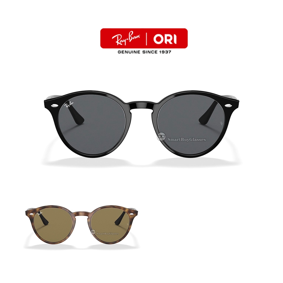 Asli Kacamata Hitam Ray-Ban RB2180 Round Blaze Original Pria Wanita Sunglasses Black brown
