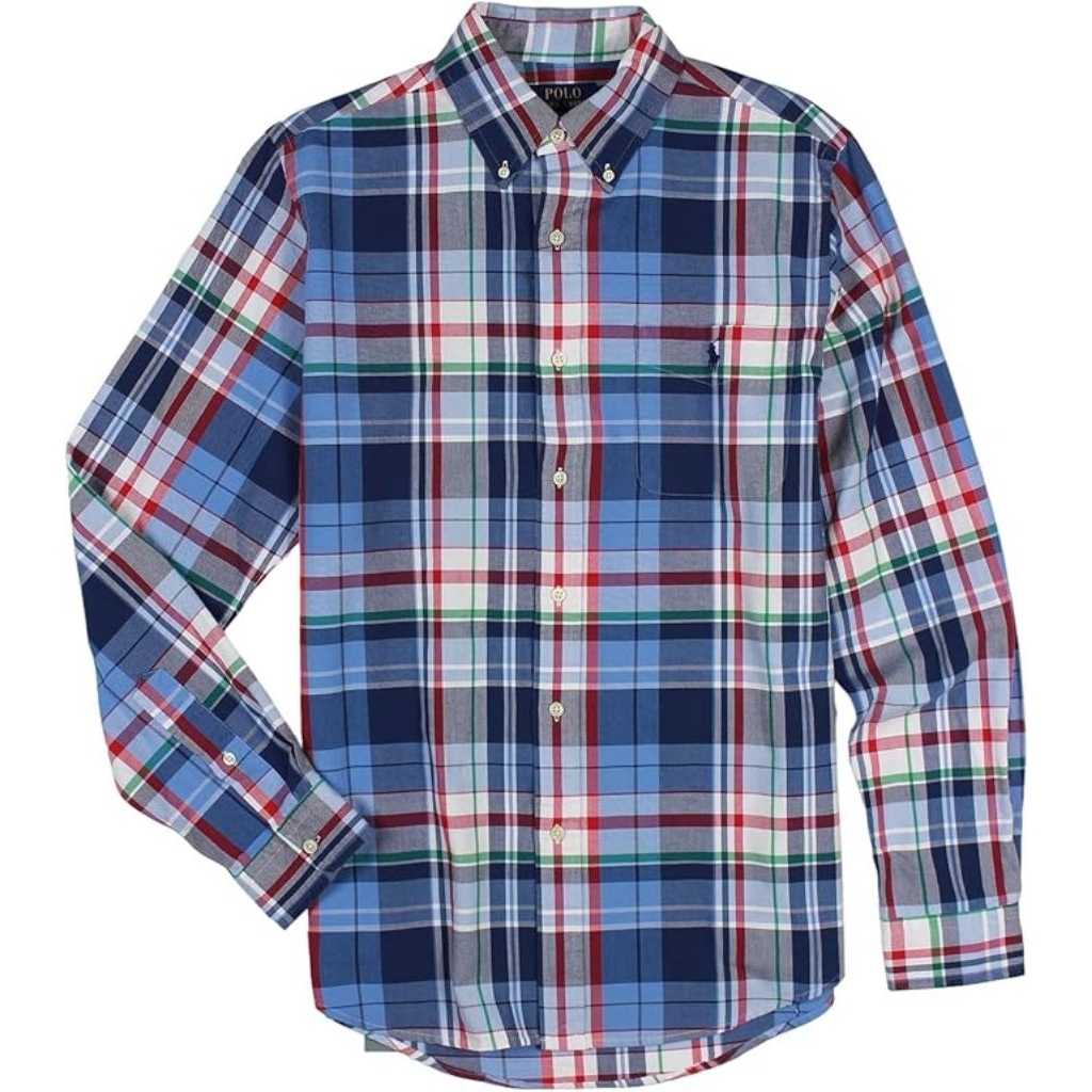 Kemeja oxford polo ralph lauren plaid size M