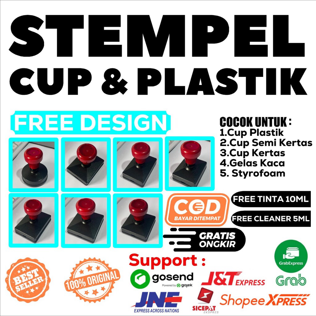 STEMPEL CUSTOM CUP & PLASTIK (Permanent & Waterproof)