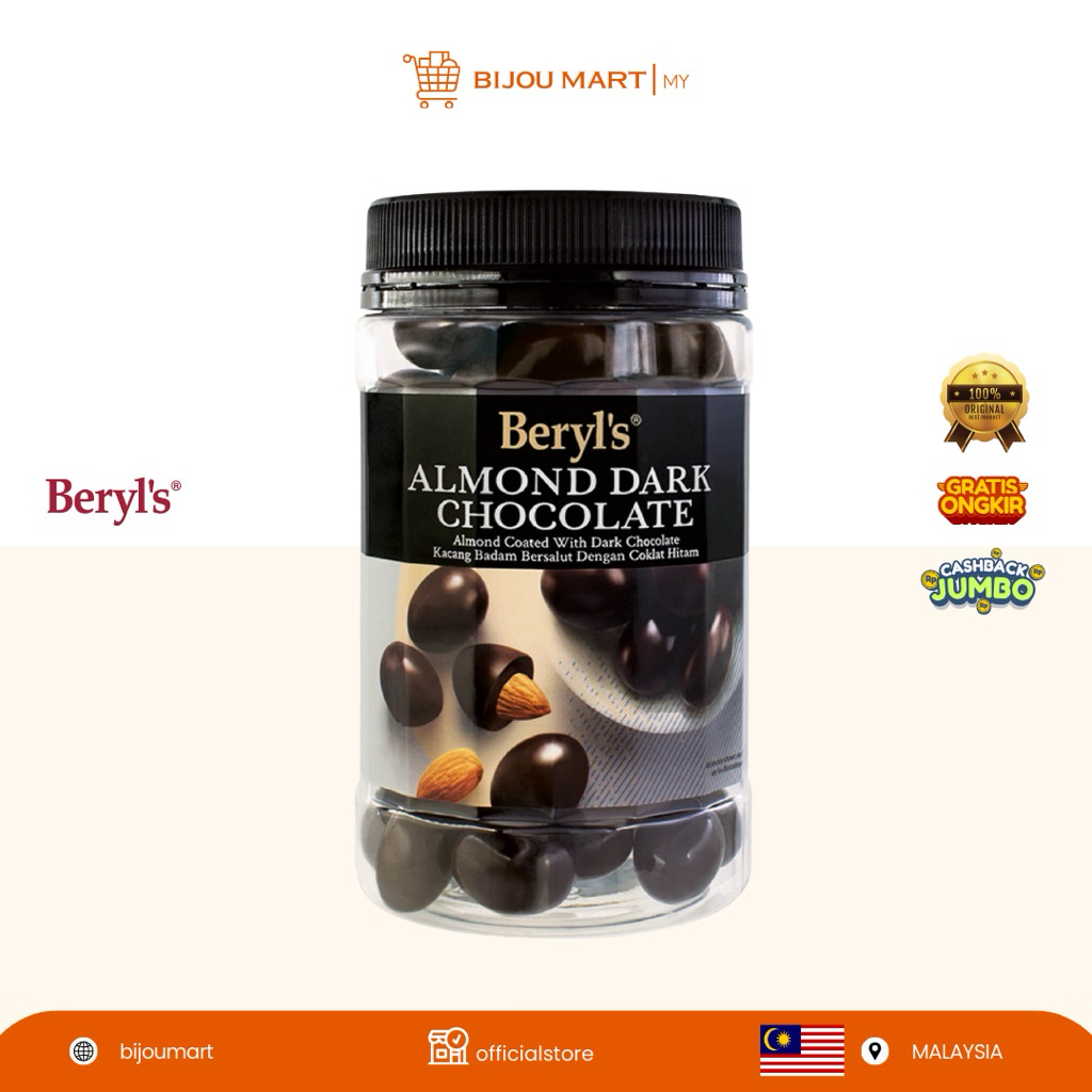 [ MALAYSIA ORIGINAL 🇲🇾 ] BERYL’S ALMOND COATED DARK CHOCOLATE ( 400 gr )