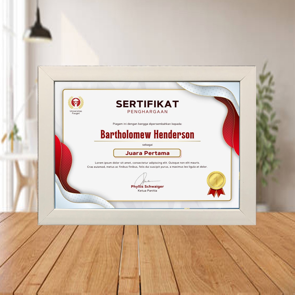 Frame Sertifikat A4 Bingkai Sertifikat A4 Pigura Sertifikat frame foto A4 bingkai 21x30cm Putih