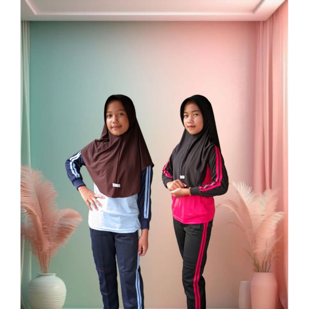 jilbab instan anak sekolah bahan Jersey premium