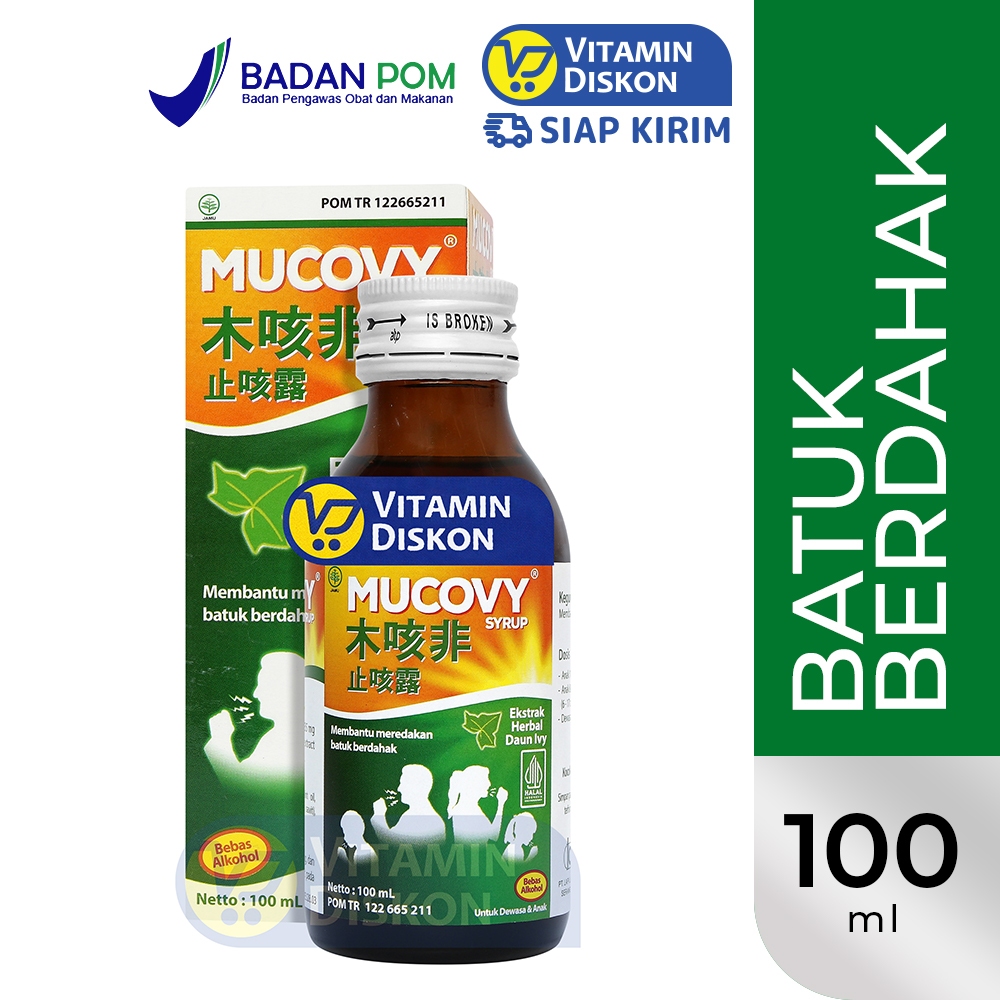 MUCOVY SYRUP-100 ML | Obat Batuk Herbal, Melegakan Tenggorokan, Meredakan Batuk Berdahak