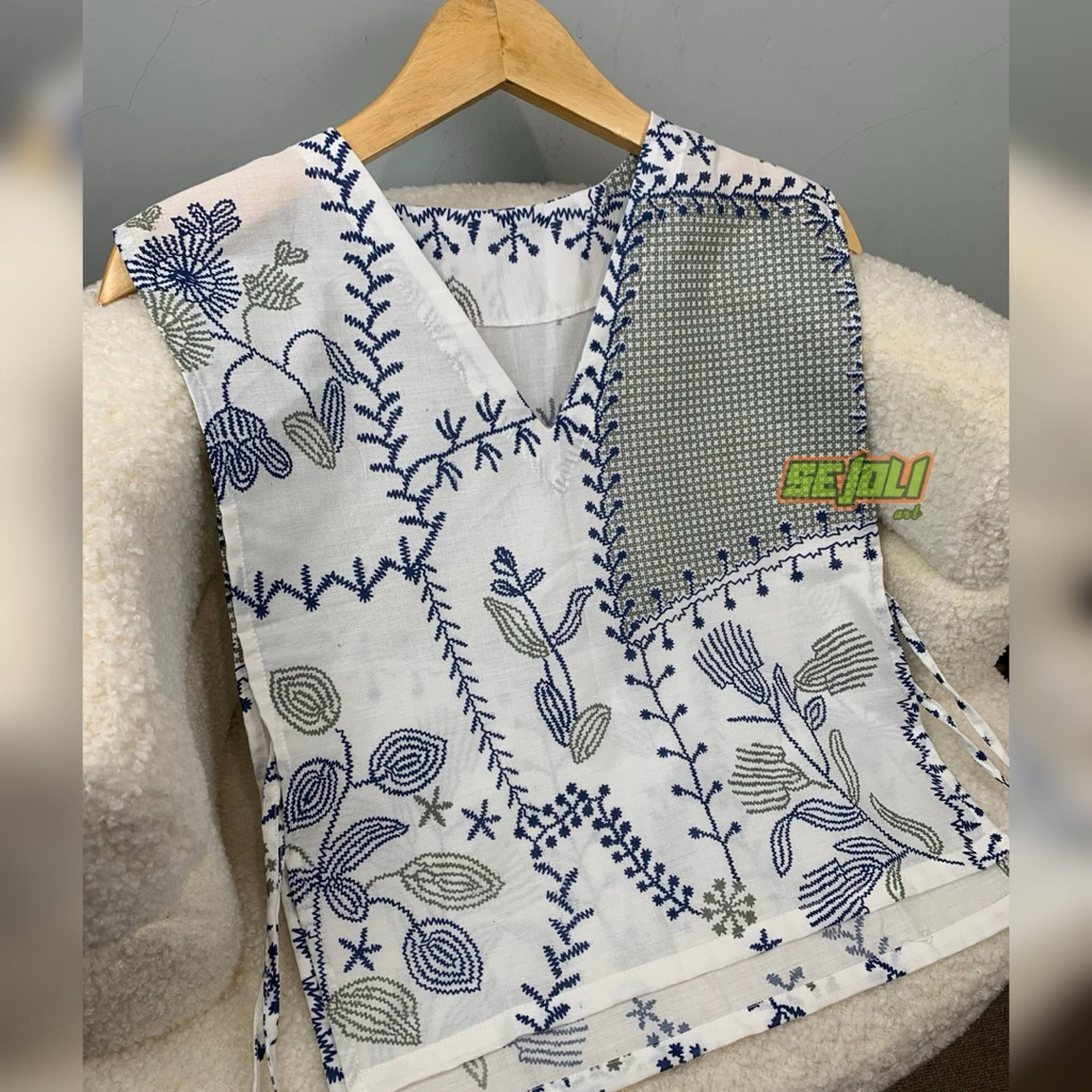 VEST BATIK ROMPI BATIK OUTER BATIK MERAH PUTIH PREMIUM