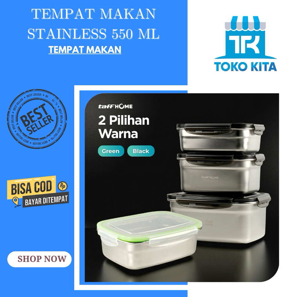 TEMPAT MAKAN ANTI TUMPAH STAINLESS 850 ML