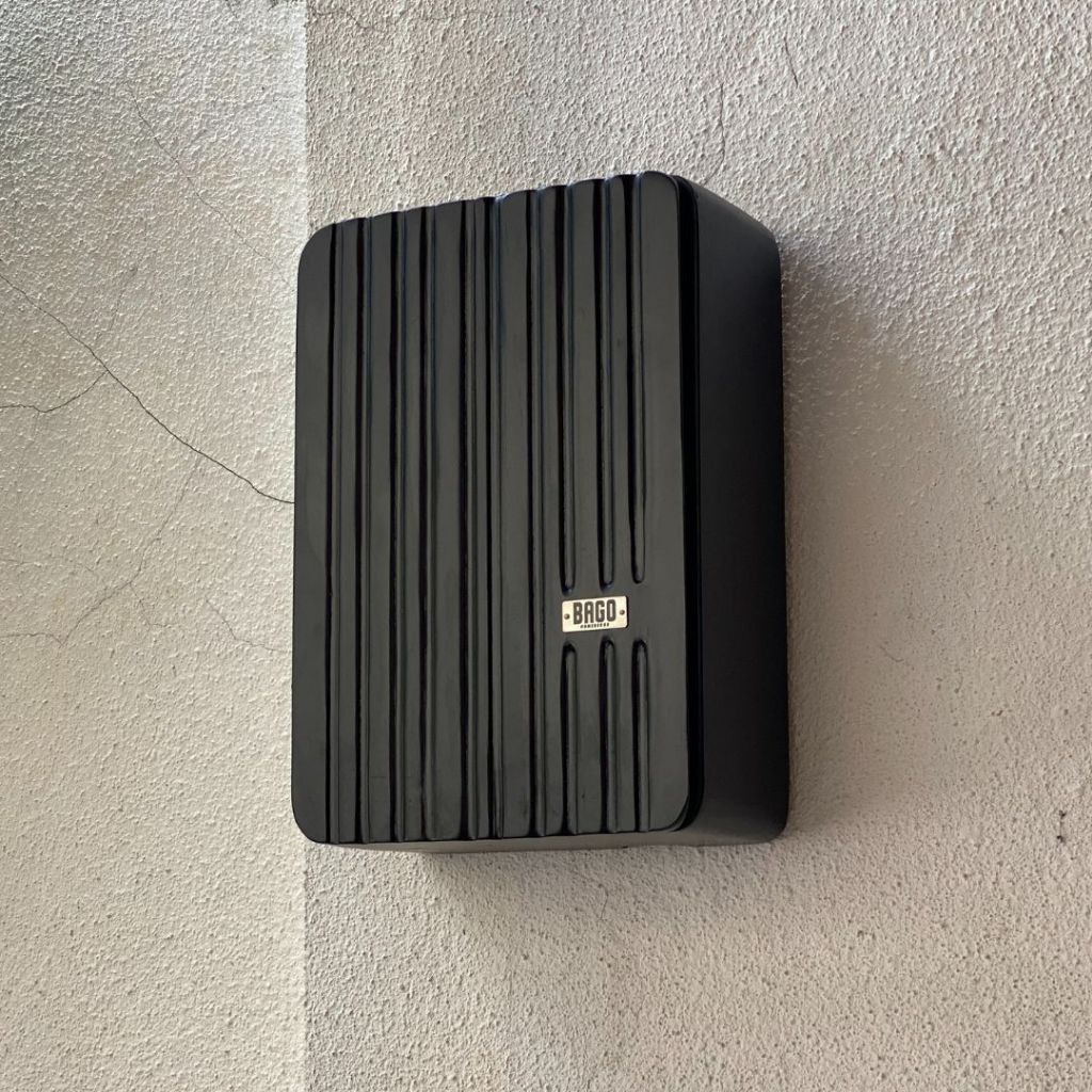 BAGO - Box Meteran Listrik PLN Token Prabayar bahan Kayu Jati Solid Estetik Hitam